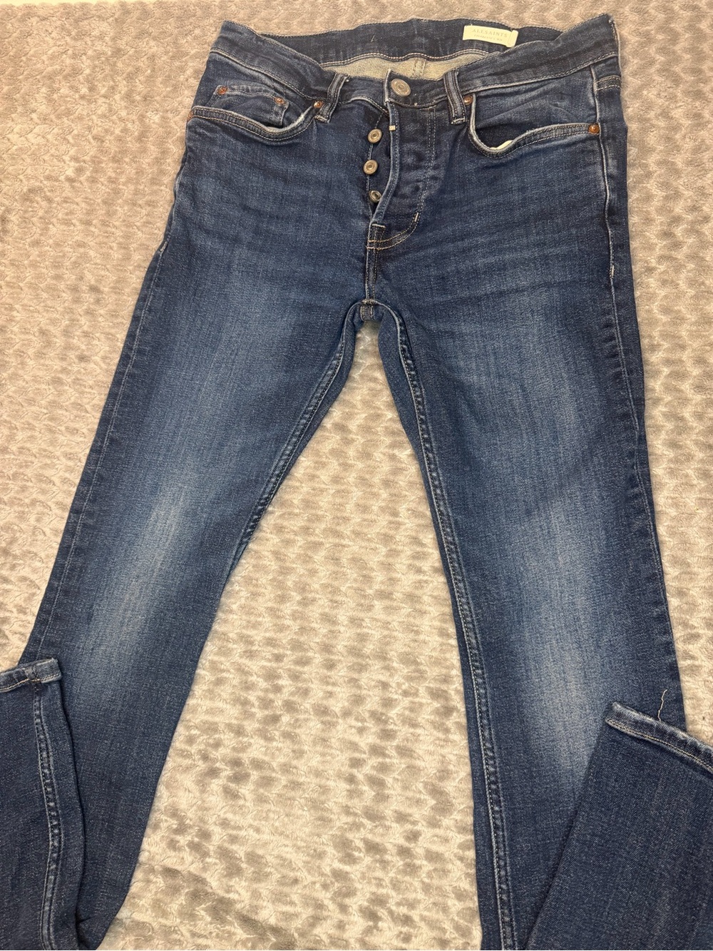 AllSaints Men's Skinny Jeans in Dark Indigo Wash